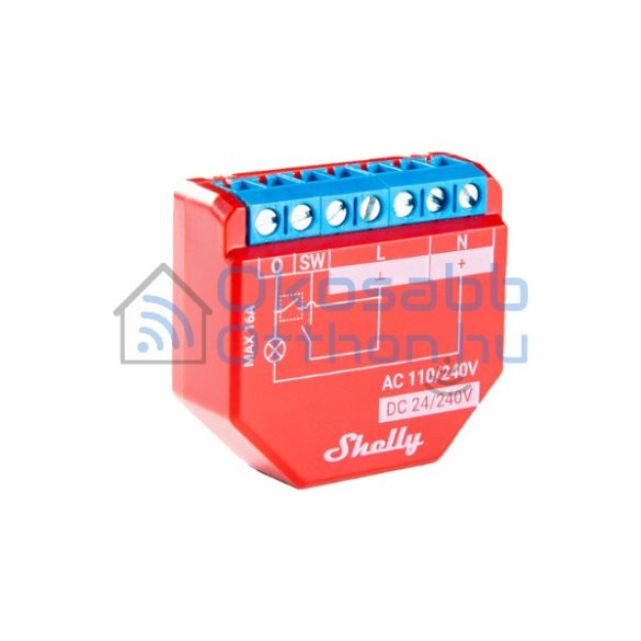 Shelly PLUS 1PM Wi-Fi + Bluetooth okosrelé, áramfogyasztás-méréssel