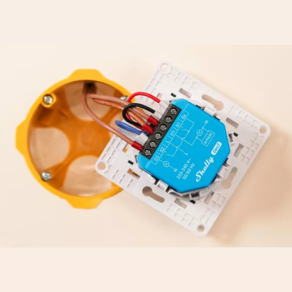 Shelly 2L Gen3 – két áramkörös relé, csak fázis, Wi-Fi, Bluetooth