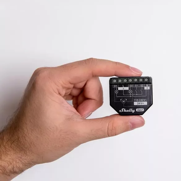 Shelly 2PM Gen3 – két áramkörös relé, fogyasztásmérés, redőnyvezérlés, Wi-Fi,  Bluetooth, Matter