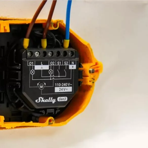 Shelly 2PM Gen3 – két áramkörös relé, fogyasztásmérés, redőnyvezérlés, Wi-Fi,  Bluetooth, Matter