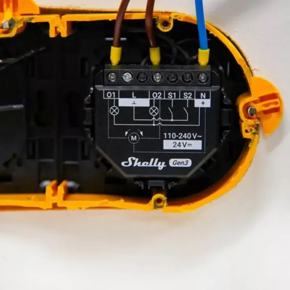 Shelly 2PM Gen3 – két áramkörös relé, fogyasztásmérés, redőnyvezérlés, Wi-Fi,  Bluetooth, Matter