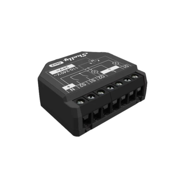 Shelly 2PM Gen3 – két áramkörös relé, fogyasztásmérés, redőnyvezérlés, Wi-Fi,  Bluetooth, Matter