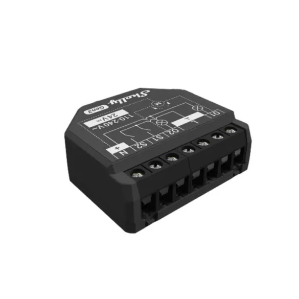 Shelly 2PM Gen3 – két áramkörös relé, fogyasztásmérés, redőnyvezérlés, Wi-Fi,  Bluetooth, Matter
