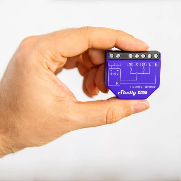 Shelly Dimmer 0/1-10V PM Gen3 – 0-10V / 1-10V relémodul, Wi-Fi, Bluetooth