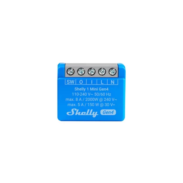 Shelly 1 Mini Gen4 – egy áramkörös relé, Wi-Fi, Bluetooth, Zigbee, Matter