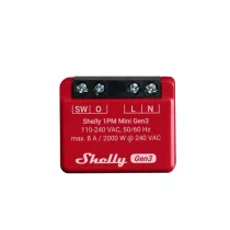   Shelly 1PM Mini Gen3 – egy áramkörös relé, fogyasztásmérés, Wi-Fi, Bluetooth, Matter