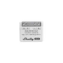   Shelly EM Mini Gen4 – egy áramkörös fogyasztásmérő (16A), Wi-Fi, Bluetooth, Matter, Zigbee