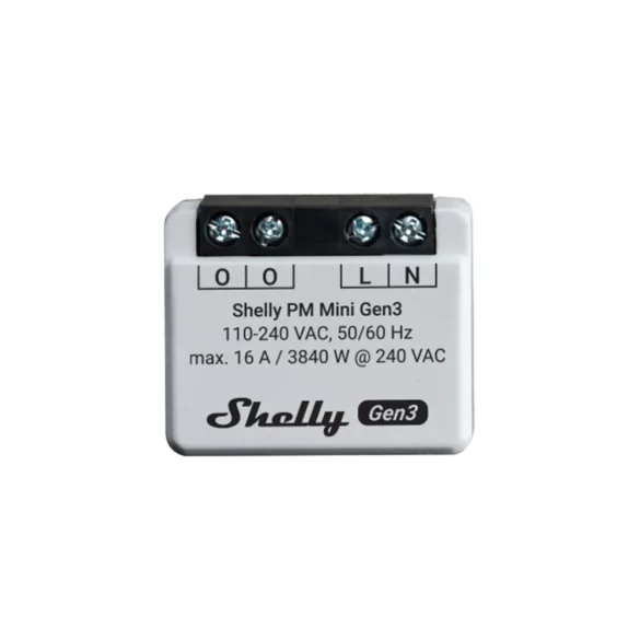 Shelly PM Mini Gen3 – egy áramkörös fogyasztásmérés, Wi-Fi, Bluetooth