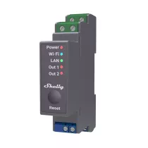   Shelly Pro 2 – két áramkörös relé, DIN, Wi-Fi, Ethernet, Bluetooth