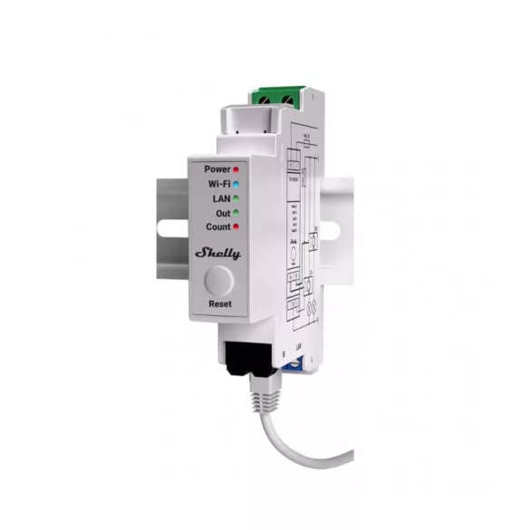 Shelly Pro EM-50A – egy fázisú fogyasztásmérő 2db áramváltóval, DIN, Wi-Fi, Bluetooth, Ethernet