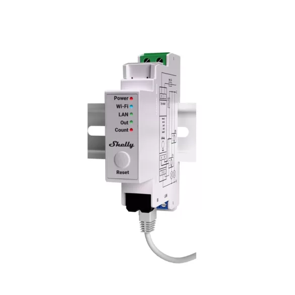 Shelly Pro EM-50A – egy fázisú fogyasztásmérő 2db áramváltóval, DIN, Wi-Fi, Bluetooth, Ethernet