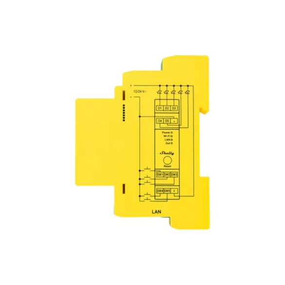 Shelly Pro RGBWW PM – LED vezérlő, DIN, Wi-Fi, Ethernet, Bluetooth