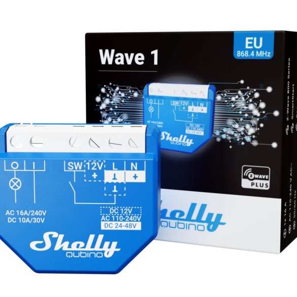 Shelly Qubino Wave 1 – egy áramkörös relé, Z-Wave