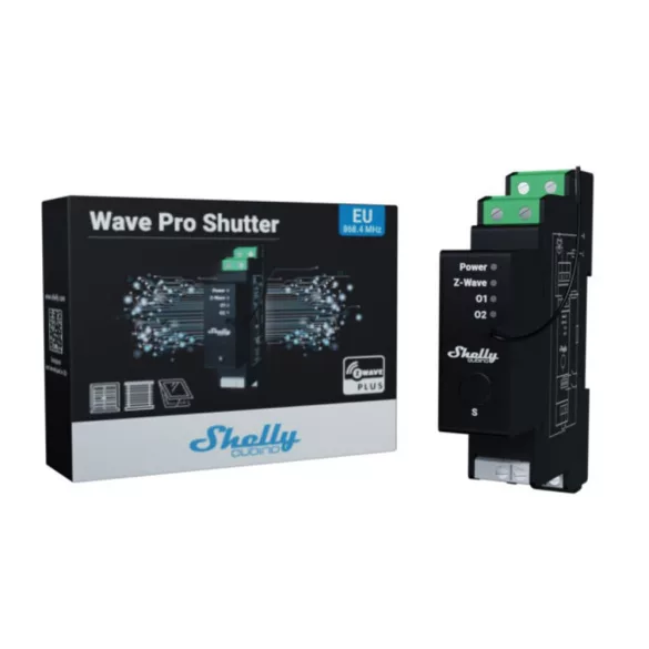 Shelly Wave Pro Shutter – redőny vezérlő, DIN, Z-Wave