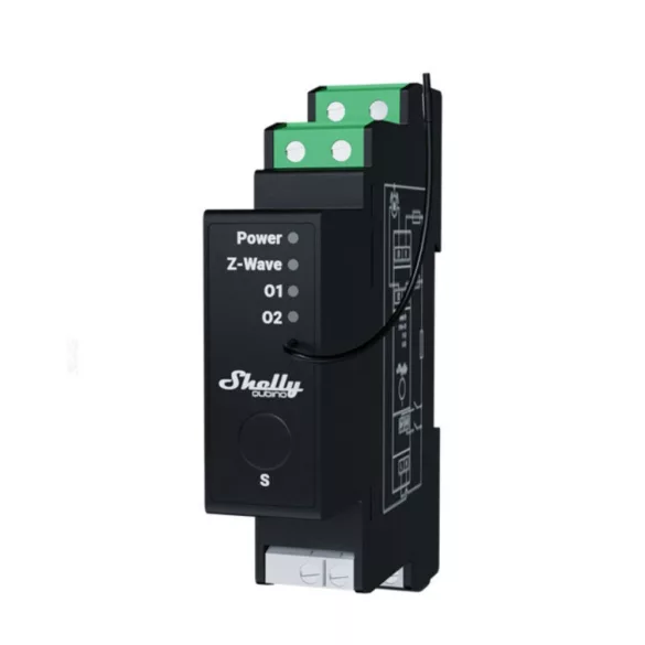 Shelly Wave Pro Shutter – redőny vezérlő, DIN, Z-Wave