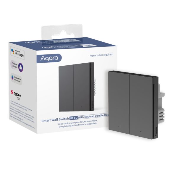Aqara H1, 2 gombos Zigbee csillárkapcsoló (fázis+nulla), szürke
