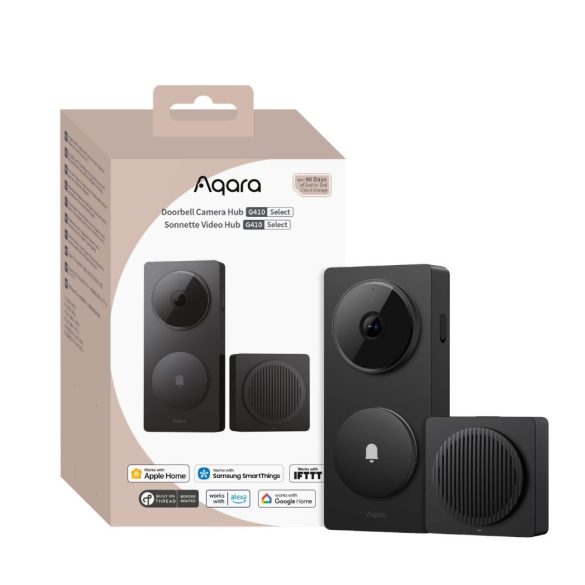 Aqara Doorbell Camera Hub G410 Select – fekete okos kapucsengő, Wi-Fi, Bluetooth, Zigbee, Thread (CH-C09D)