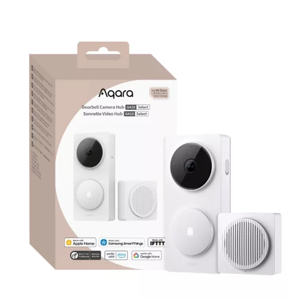 Aqara Doorbell Camera Hub G410 Select – fehér okos kapucsengő, Wi-Fi, Bluetooth, Zigbee, Thread (CH-C09DW)