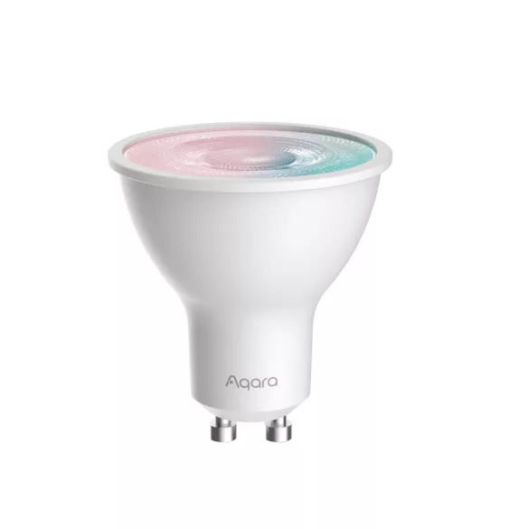 Aqara T2 GU10 RGB CCT  – fehér + színes fényű, állítható színhőmérsékletű, fényerőszabályozható, GU10 LED izzó, Zigbee, Thread (LB-L03D)