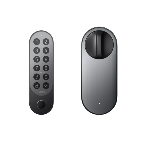 Aqara U200 Smart Lock – utólag felszerelhető okos zár + külső egység, fekete, Bluetooth, Thread (EL-D02D)