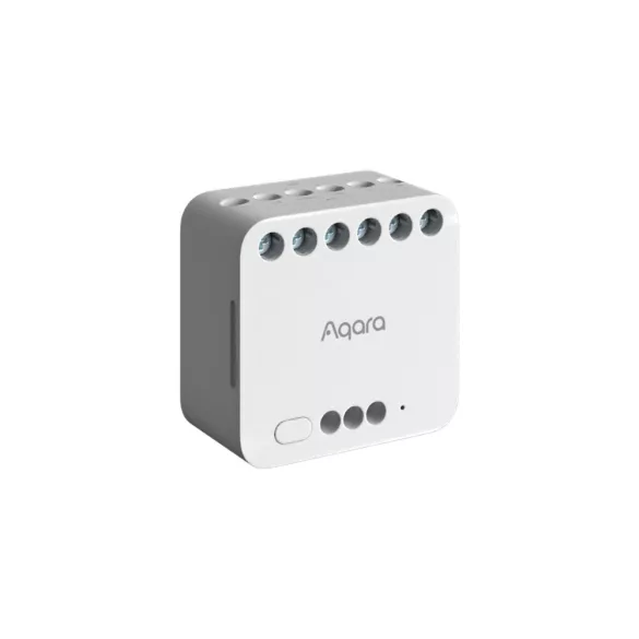Aqara Dual Relay Module T2 – mini 2 áramkörös relémodul, fogyasztásméréssel, redőnyvezérléshez, Zigbee (DCM-K01)