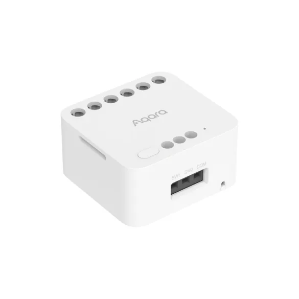 Aqara Dual Relay Module T2 – mini 2 áramkörös relémodul, fogyasztásméréssel, redőnyvezérléshez, Zigbee (DCM-K01)