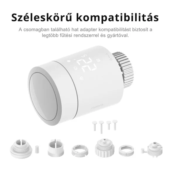 Aqara W600 Thermostat Valve – okos termosztatikus radiátorszelep, Zigbee, Thread, Matter (WT-A03D)