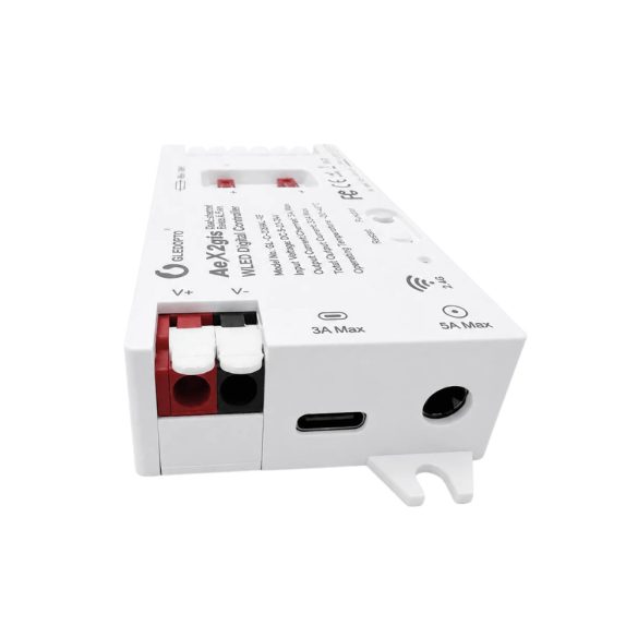 Gledopto AeX2gis – Kétcsatornás, relével és biztosítékkal ellátott WLED vezérlő, Wi-Fi, RF  (GL-C-116WL-RF)