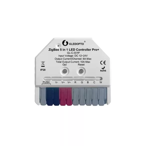 Gledopto analóg LED vezérlő, Zigbee 3.0, RF (GL-C-301P)
