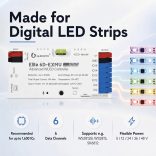 Gledopto Elite 6D-EXMU Advanced WLED Controller – hat csatornás RGBIC LED vezérlő, mikrofonnal, USB-C, ESP32, Wi-Fi, Ethernet (GL-C-619WL)