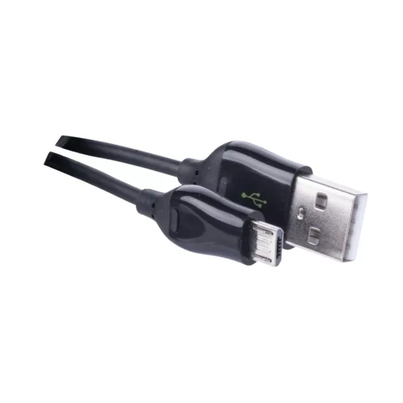 Tápkábel / adatkábel, MicroUSB, 1 méter, fekete