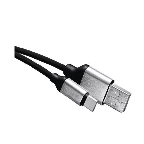 Tápkábel / adatkábel, USB-A - USB-C, 1 méter, fekete