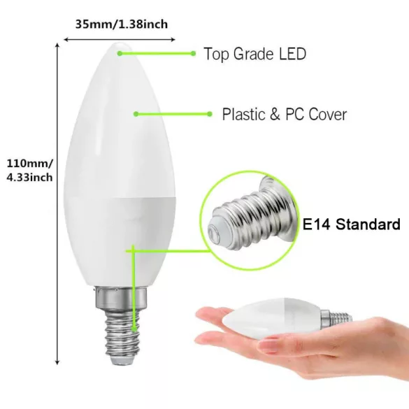 Tuya Zigbee 3.0 Led Candle Light izzó, E14 RGB+CCT 5W (1db)