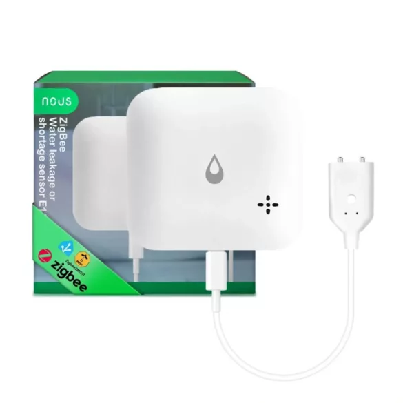 NOUS E13 ZigBee Water leakage or shortage sensor – Vízszivárgás vagy vízhiány-érzékelő, Zigbee, fehér