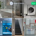 NOUS E13 ZigBee Water leakage or shortage sensor – Vízszivárgás vagy vízhiány-érzékelő, Zigbee, fehér