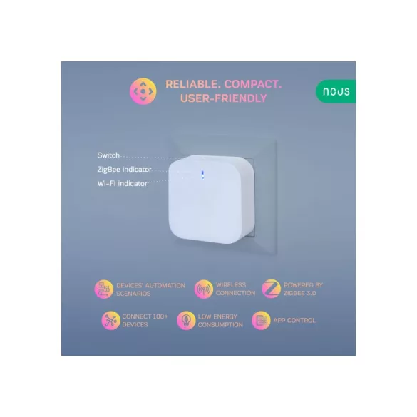 Nous E1 – Tuya Zigbee átjáró, Wi-Fi, Bluetooth, Tuya Zigbee