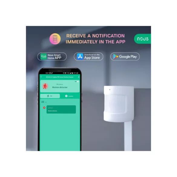 Nous E2 – mozgásérzékelő, Tuya Zigbee 