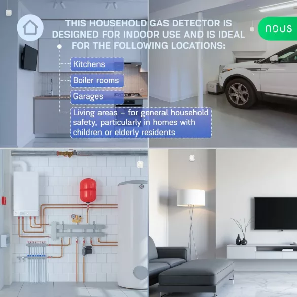 Nous E9 – gáz-szivárgás érzékelő,  Tuya Zigbee