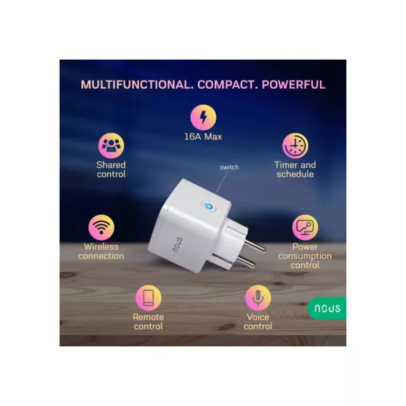 Nous A7 – okoskonnektor,  Tuya Wi-Fi