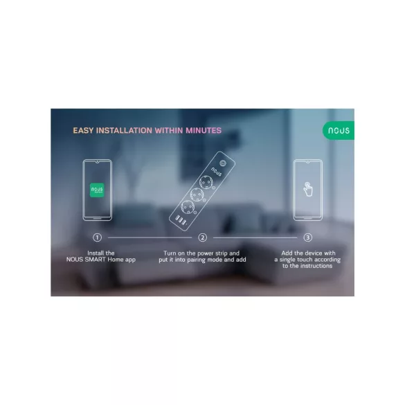 Nous A5 – hármas konnektor elosztó, Tuya Wi-Fi