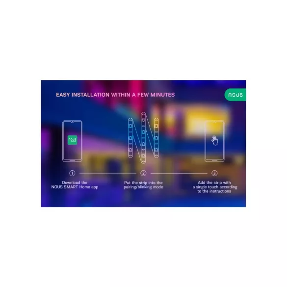 Nous F1 – RGB LED szalag szett, 5 méter szalaggal, IP44, Tuya Wi-FI
