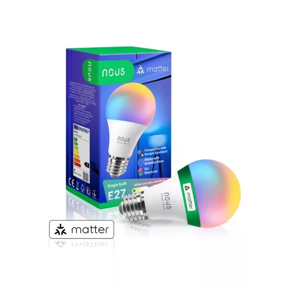 Nous P3 – E27 RGB izzó, Tuya Wi-Fi, Matter