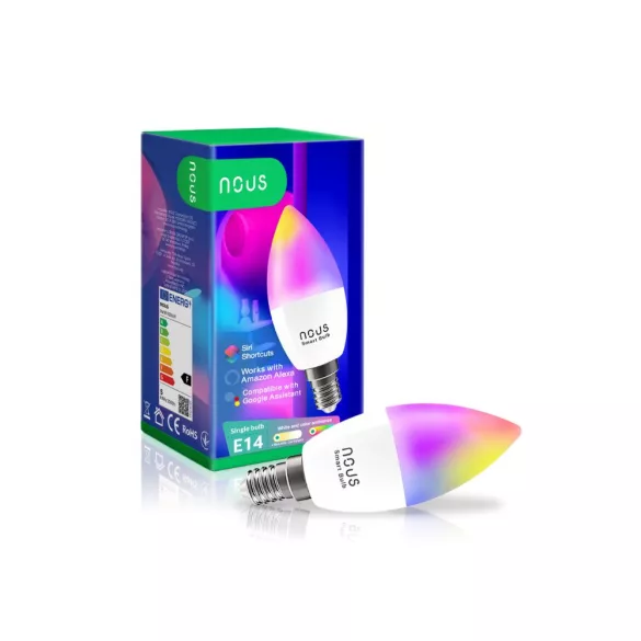 Nous P4 – E14 RGB izzó, Tuya Wi-Fi, Matter