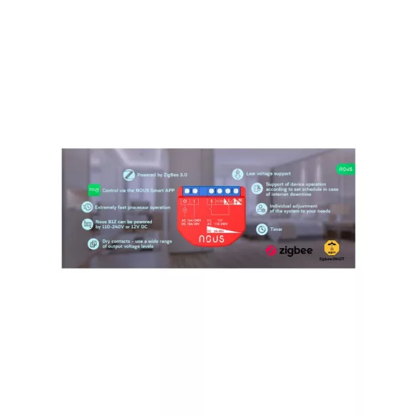 Nous B1Z – kapcsolórelé, Tuya Zigbee