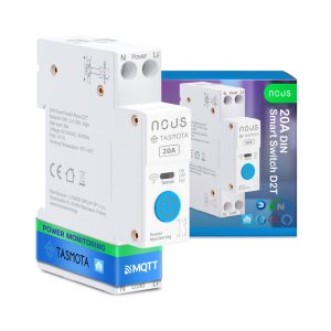 Nous D2T DIN-sín kompatibilis Wi-Fi-s fogyasztásmérős relémodul, Tasmota firmware, Matter kompatibilis, 20A