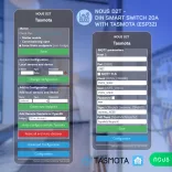 Nous D2T – DIN relémodul fogyasztásmérővel, Wi-Fi, Tasmota, Matter