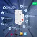Nous D2Z – DIN relémodul fogyasztásmérővel, Tuya Zigbee