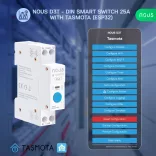 Nous D3T – DIN relémodul fogyasztásmérővel, Wi-Fi, Tasmota, Matter