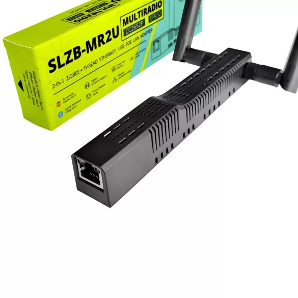 SMLIGHT SLZB-MR2U – Zigbee, Matter over Thread, Ethernet, PoE, USB, Wi-Fi adapter, fekete (CC2652P + EFR32MG21)