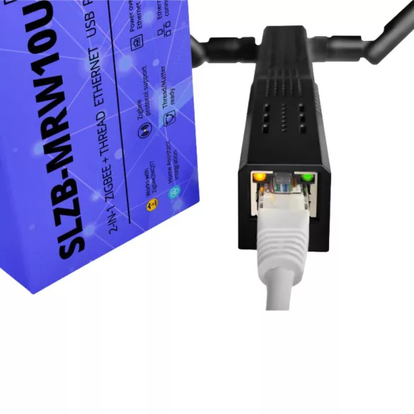 SMLIGHT SLZB-MRW10U – Multi-Radio PoE Adapter, Zigbee, Thread, Z-Wave, Matter, fekete (ESP32+CC2674P10+EFR32ZG23)